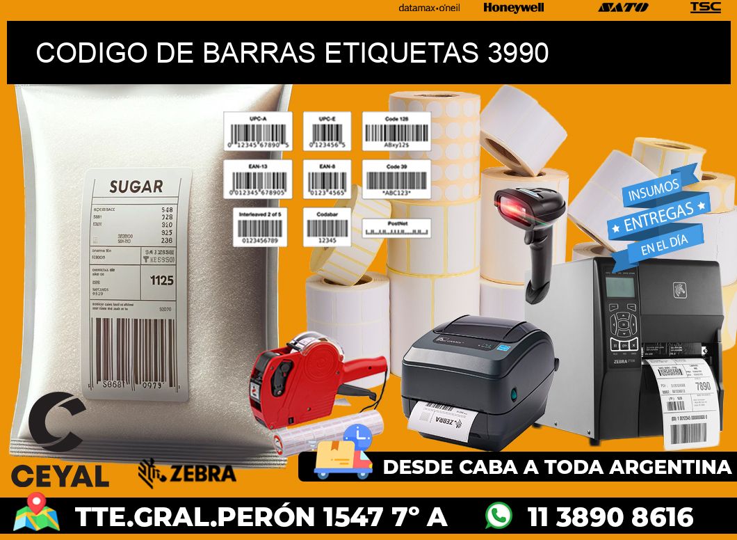 CODIGO DE BARRAS ETIQUETAS 3990