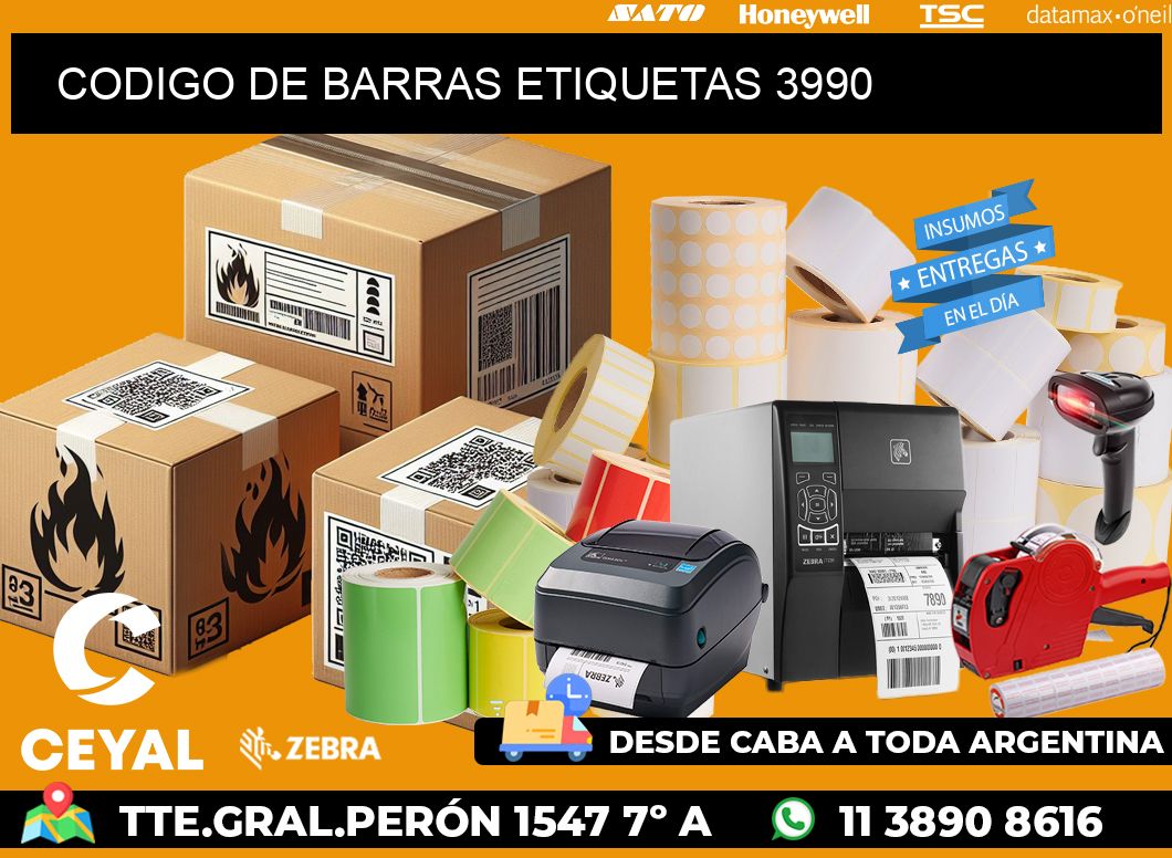 CODIGO DE BARRAS ETIQUETAS 3990