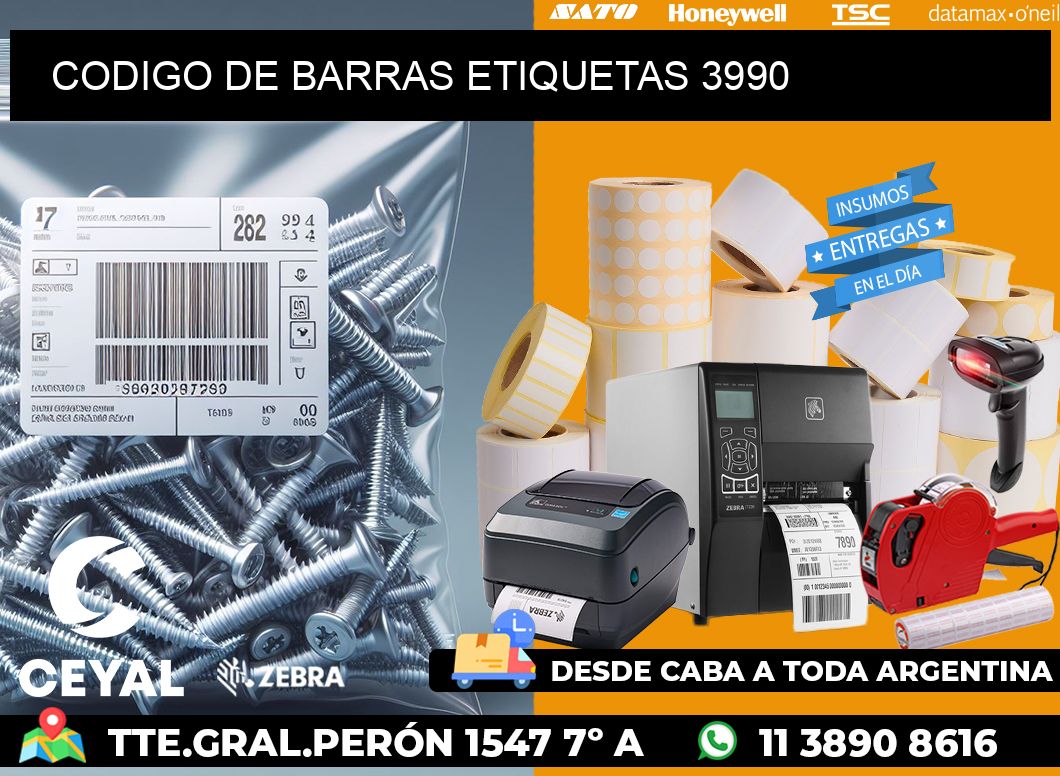 CODIGO DE BARRAS ETIQUETAS 3990