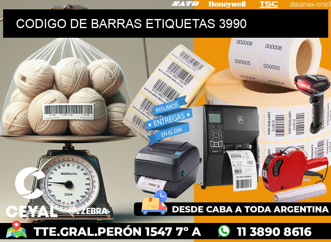 CODIGO DE BARRAS ETIQUETAS 3990