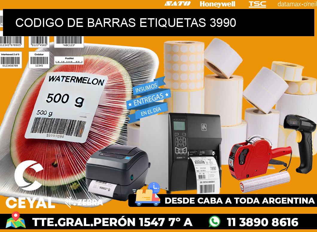 CODIGO DE BARRAS ETIQUETAS 3990