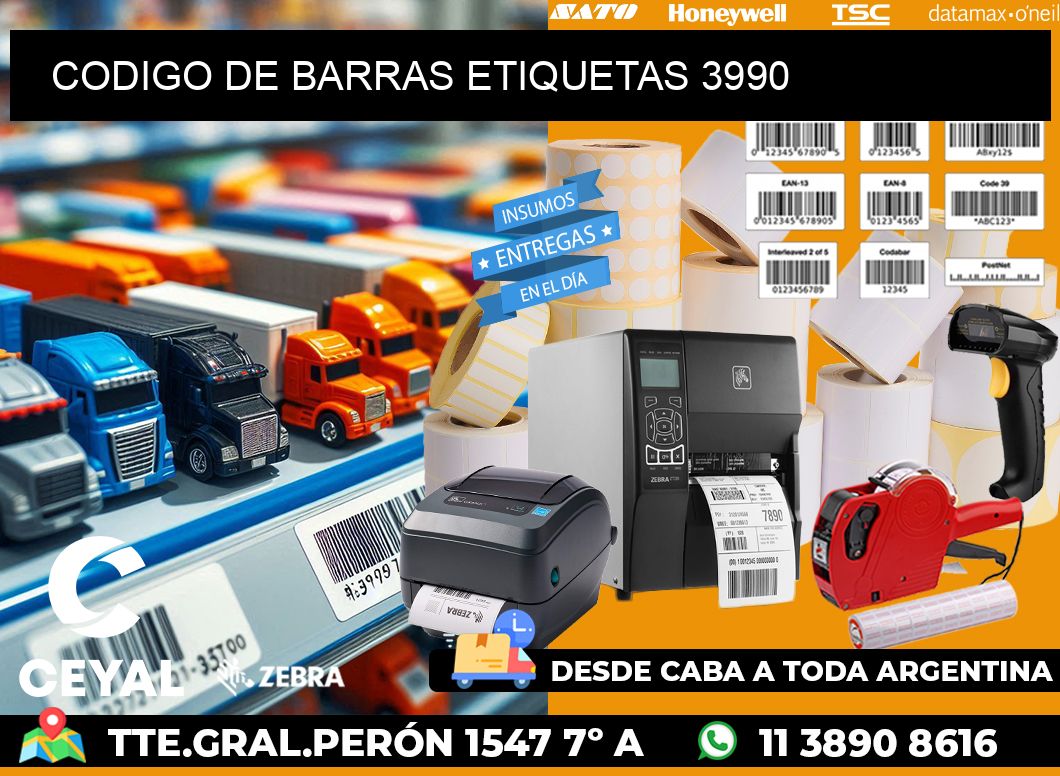 CODIGO DE BARRAS ETIQUETAS 3990