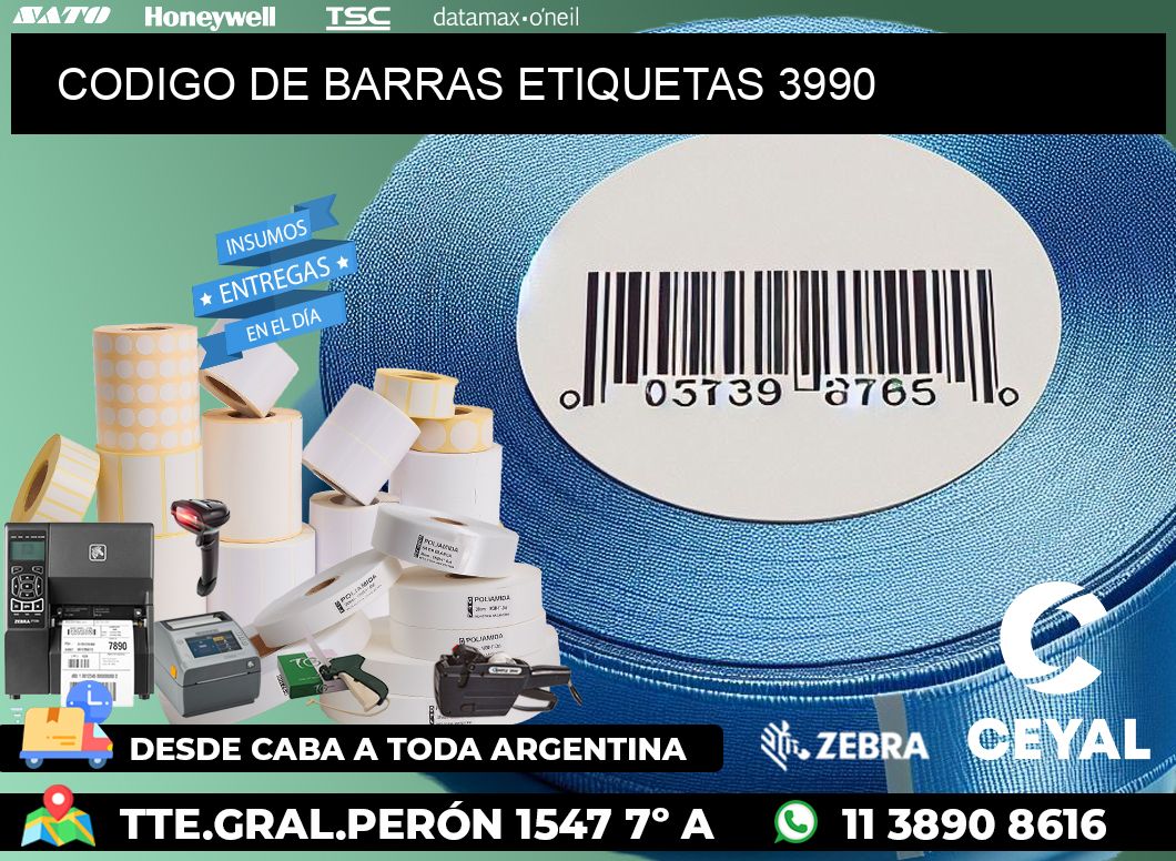 CODIGO DE BARRAS ETIQUETAS 3990