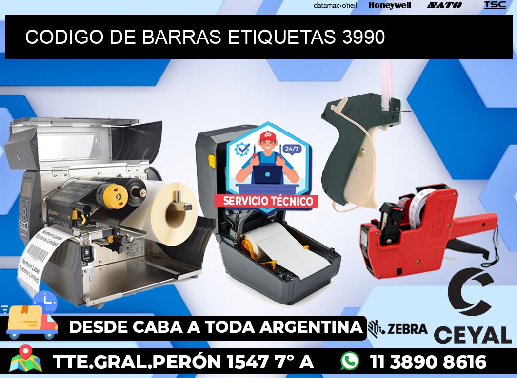 CODIGO DE BARRAS ETIQUETAS 3990