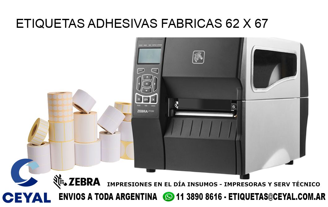 ETIQUETAS ADHESIVAS FABRICAS 62 x 67