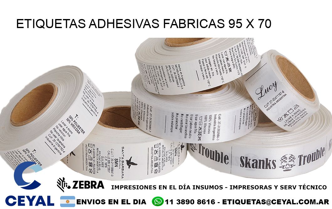 ETIQUETAS ADHESIVAS FABRICAS 95 x 70