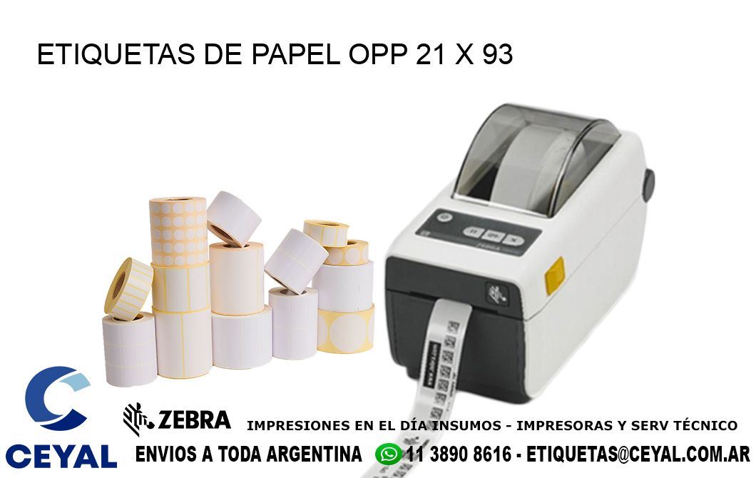 ETIQUETAS DE PAPEL OPP 21 x 93