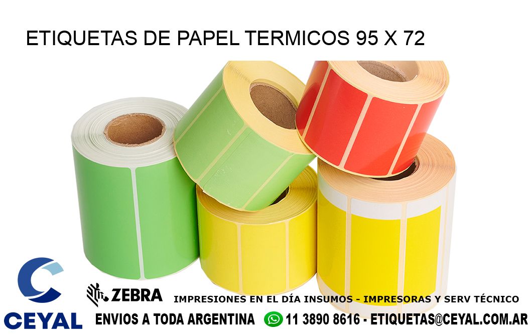 ETIQUETAS DE PAPEL TERMICOS 95 x 72