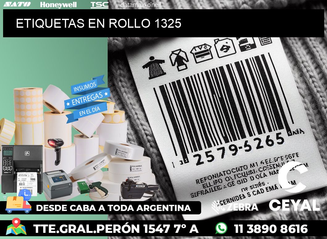 ETIQUETAS EN ROLLO 1325