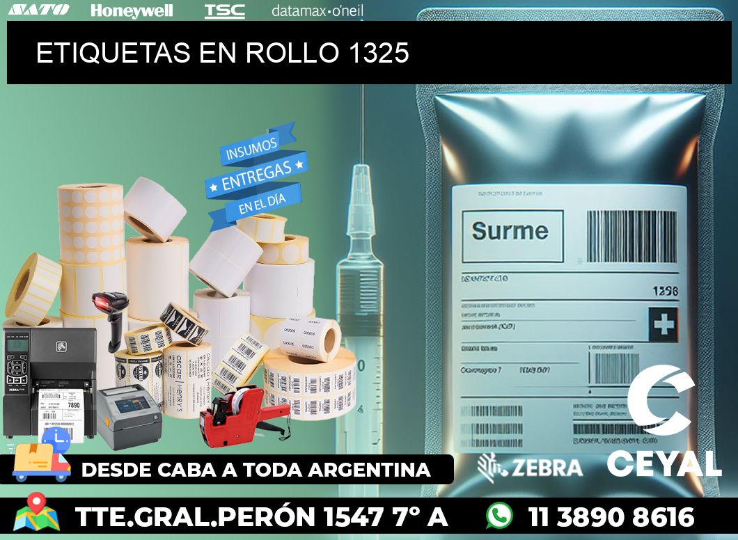 ETIQUETAS EN ROLLO 1325