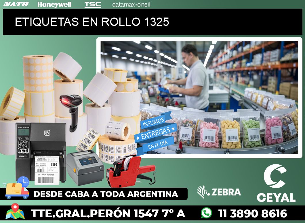 ETIQUETAS EN ROLLO 1325