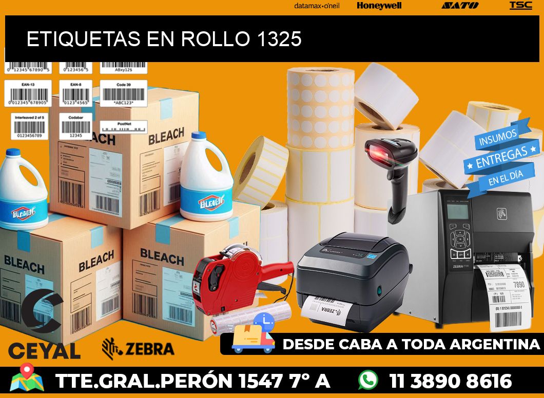 ETIQUETAS EN ROLLO 1325