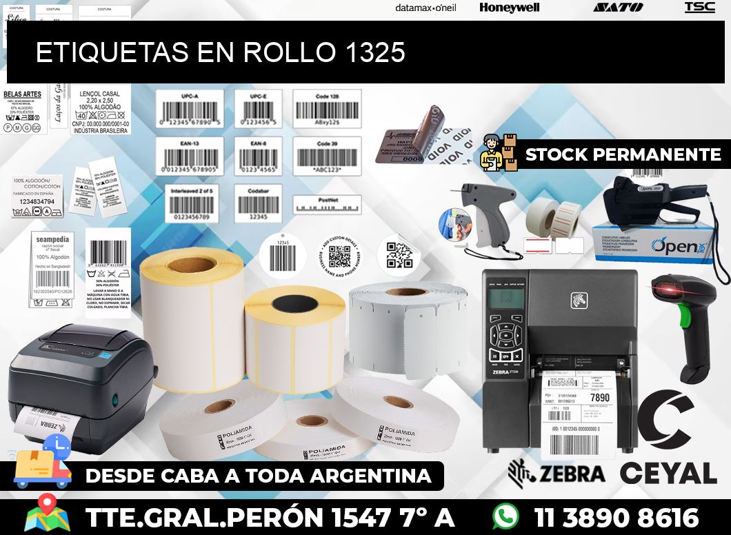 ETIQUETAS EN ROLLO 1325