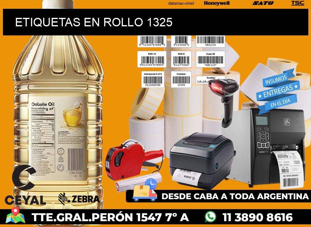 ETIQUETAS EN ROLLO 1325