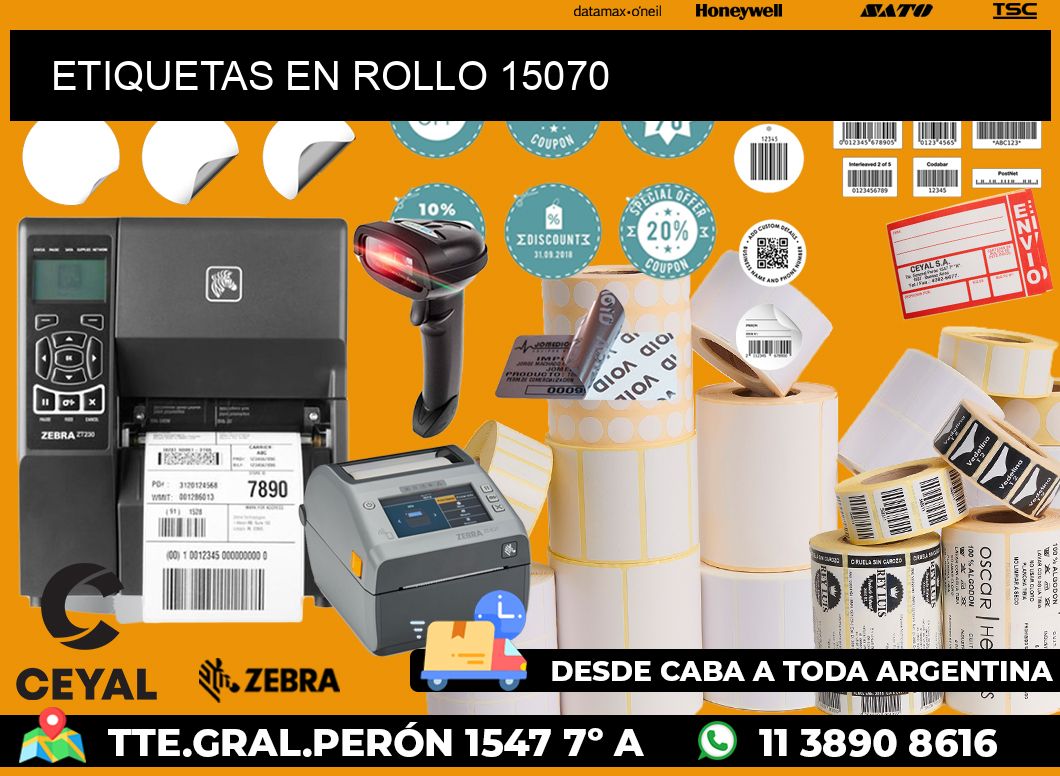 ETIQUETAS EN ROLLO 15070