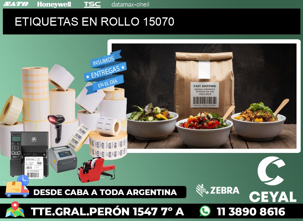 ETIQUETAS EN ROLLO 15070