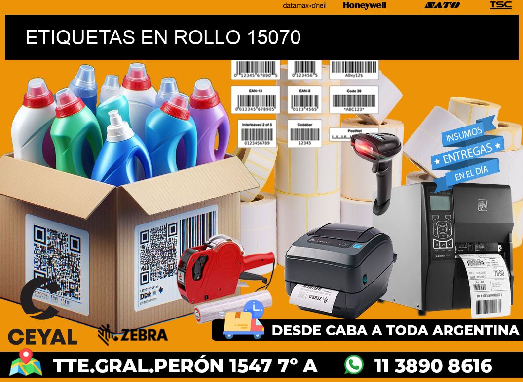 ETIQUETAS EN ROLLO 15070