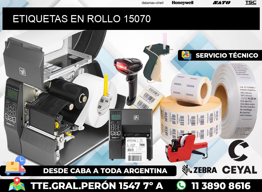 ETIQUETAS EN ROLLO 15070