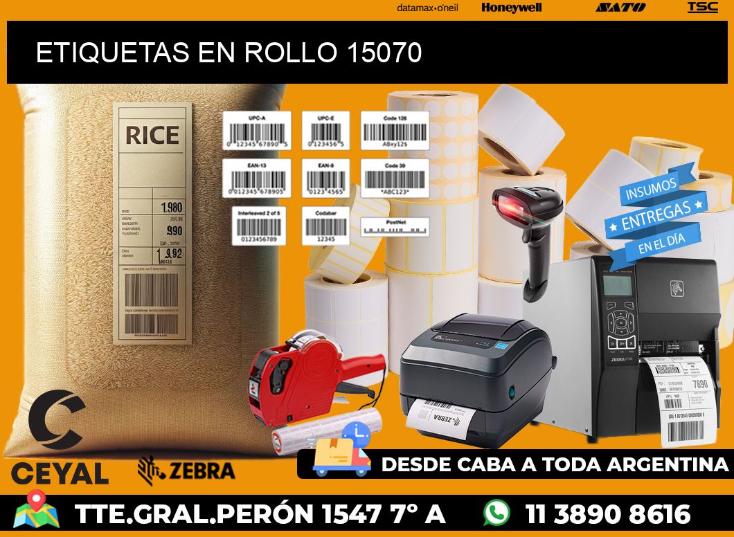 ETIQUETAS EN ROLLO 15070