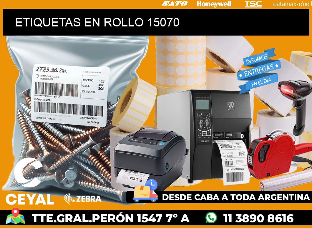 ETIQUETAS EN ROLLO 15070