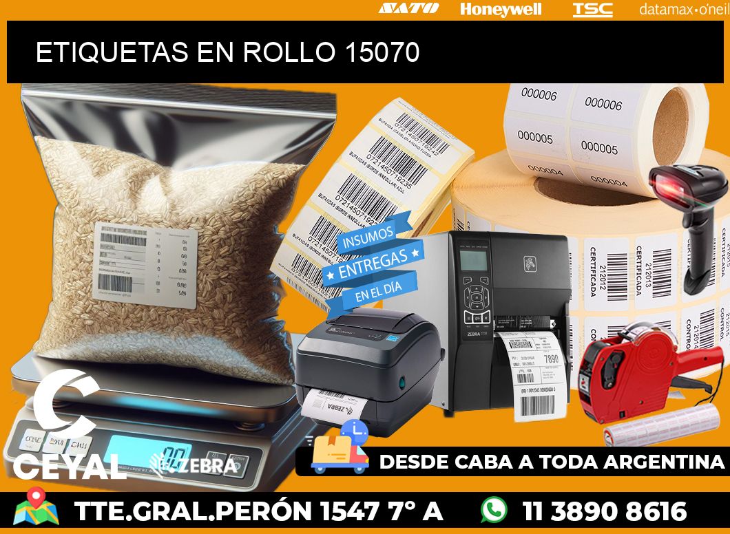 ETIQUETAS EN ROLLO 15070