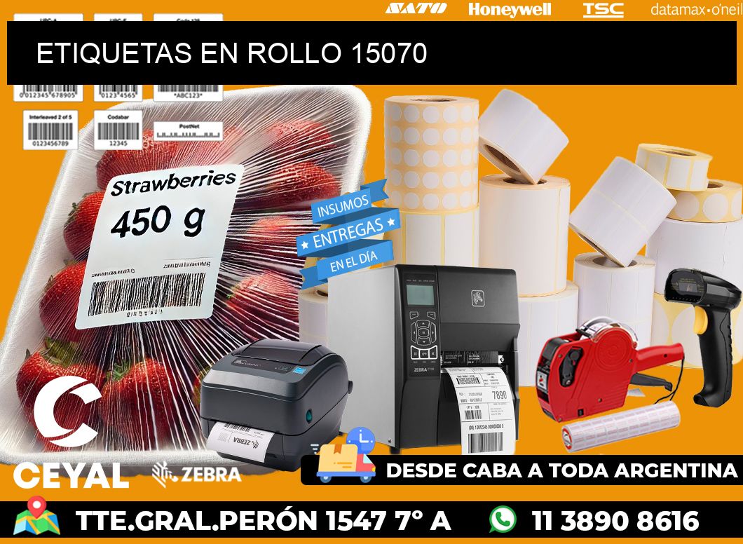 ETIQUETAS EN ROLLO 15070