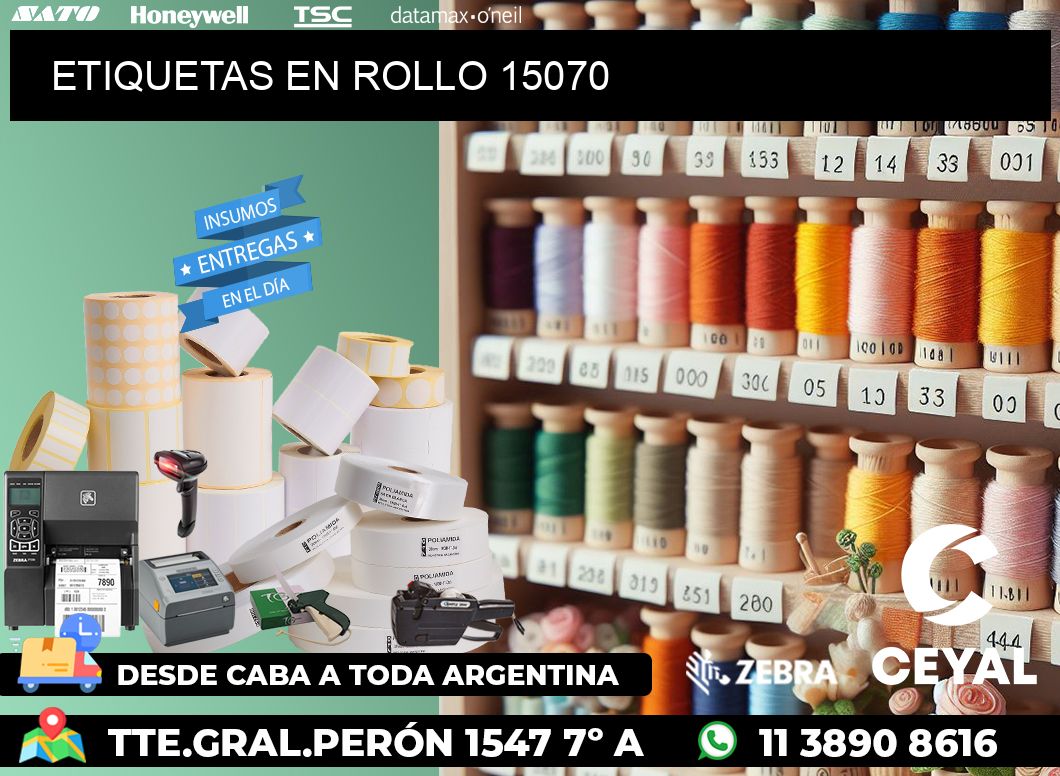 ETIQUETAS EN ROLLO 15070