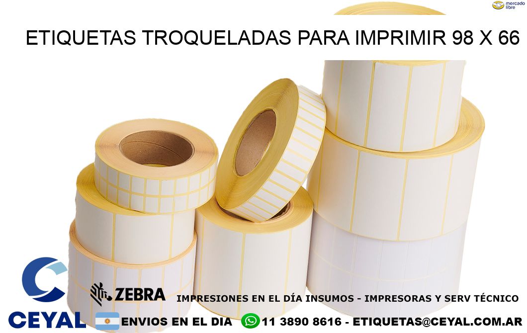 ETIQUETAS TROQUELADAS PARA IMPRIMIR 98 x 66