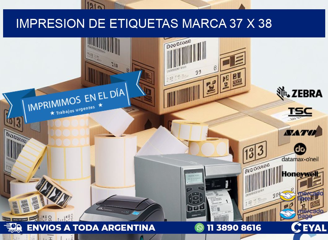 IMPRESION DE ETIQUETAS MARCA 37 x 38
