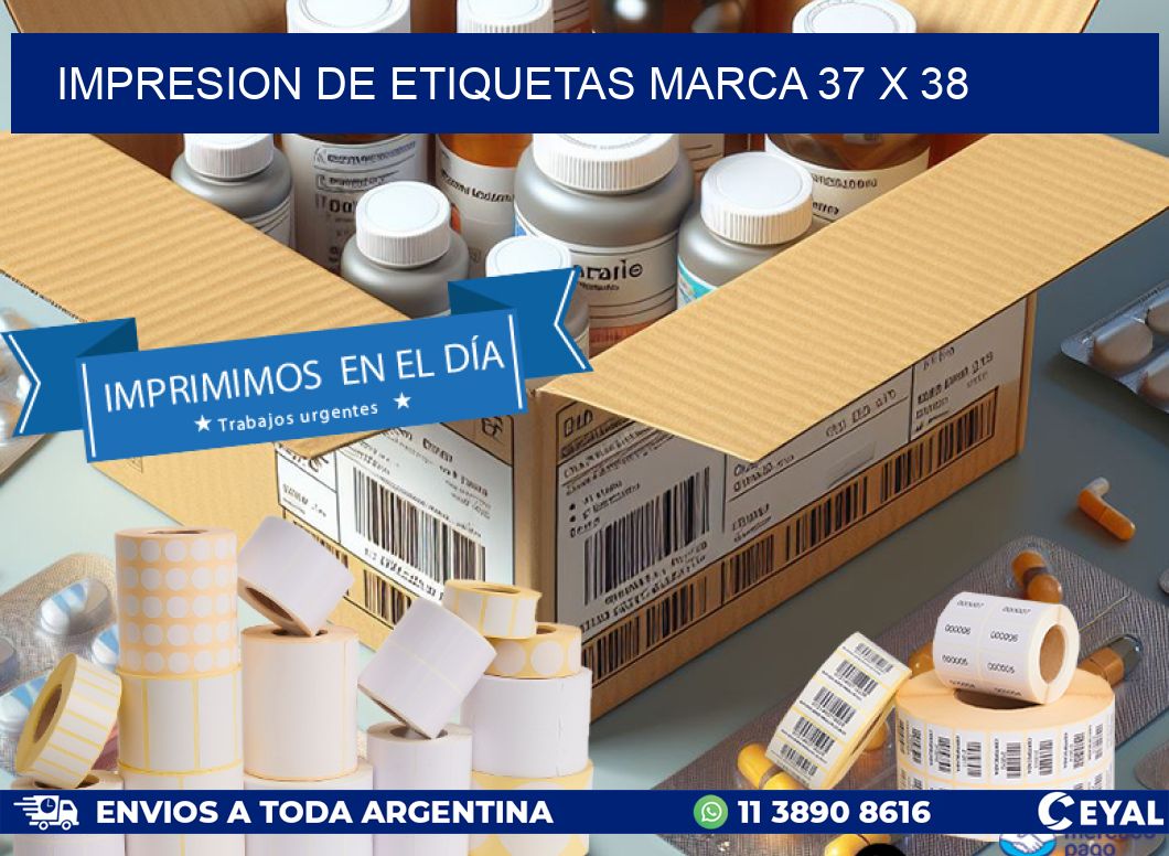 IMPRESION DE ETIQUETAS MARCA 37 x 38