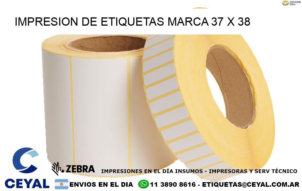 IMPRESION DE ETIQUETAS MARCA 37 x 38