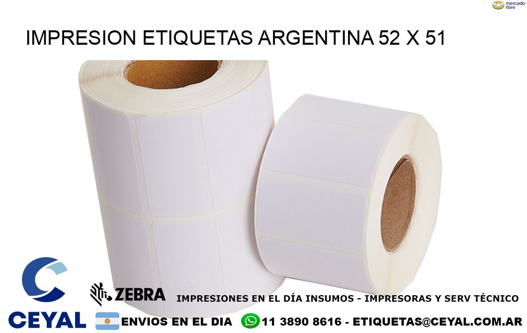 IMPRESION ETIQUETAS ARGENTINA 52 x 51