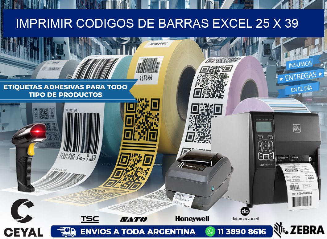 IMPRIMIR CODIGOS DE BARRAS EXCEL 25 x 39