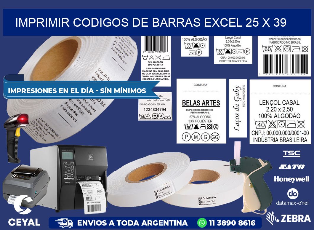 IMPRIMIR CODIGOS DE BARRAS EXCEL 25 x 39