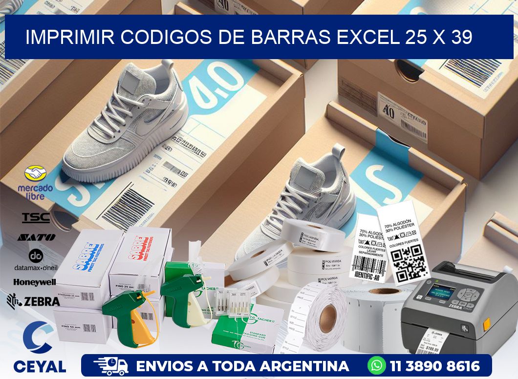 IMPRIMIR CODIGOS DE BARRAS EXCEL 25 x 39