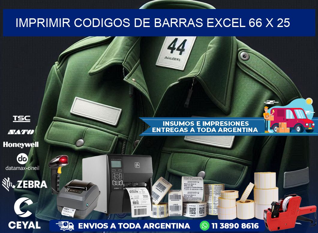 IMPRIMIR CODIGOS DE BARRAS EXCEL 66 x 25