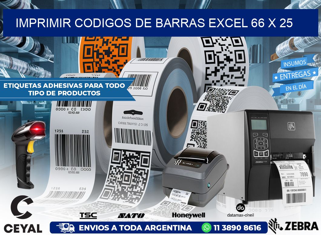 IMPRIMIR CODIGOS DE BARRAS EXCEL 66 x 25