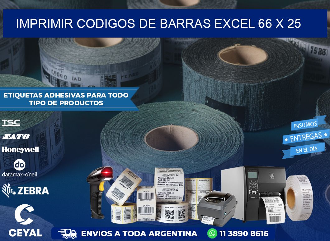 IMPRIMIR CODIGOS DE BARRAS EXCEL 66 x 25