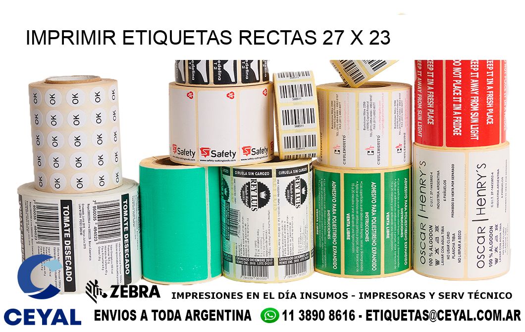 IMPRIMIR ETIQUETAS RECTAS 27 x 23