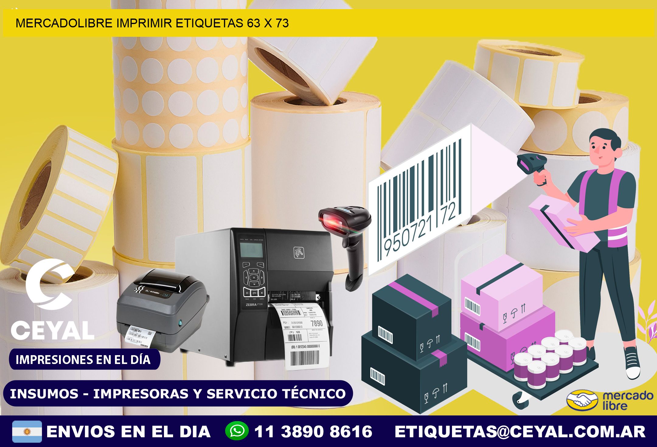 MERCADOLIBRE IMPRIMIR ETIQUETAS 63 x 73