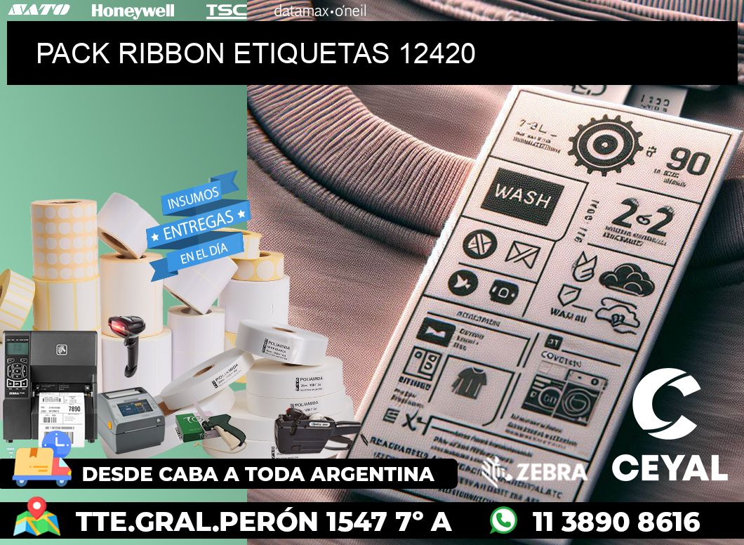 PACK RIBBON ETIQUETAS 12420