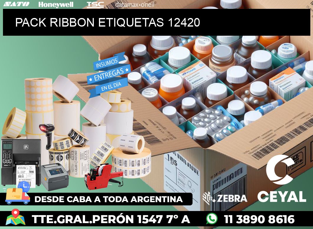 PACK RIBBON ETIQUETAS 12420