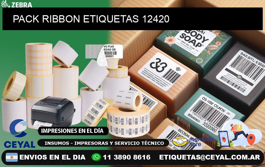 PACK RIBBON ETIQUETAS 12420