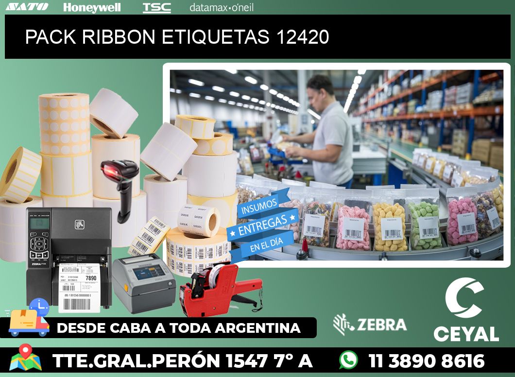 PACK RIBBON ETIQUETAS 12420