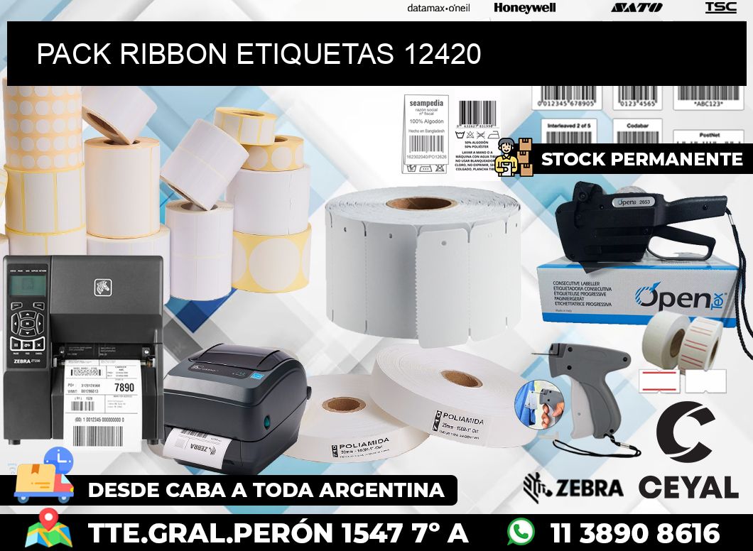 PACK RIBBON ETIQUETAS 12420