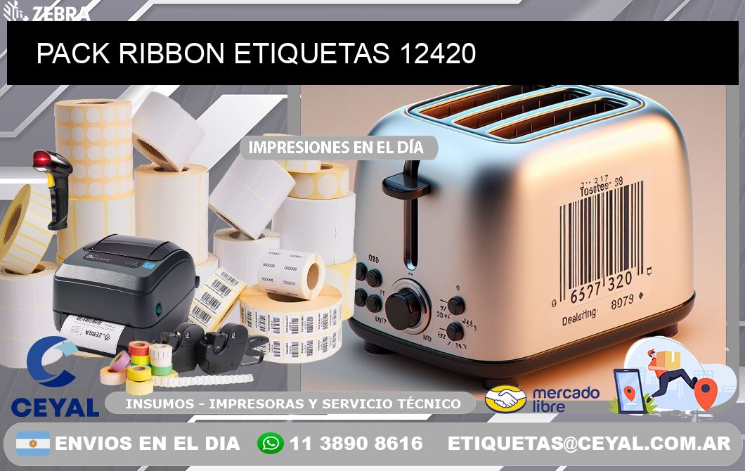 PACK RIBBON ETIQUETAS 12420