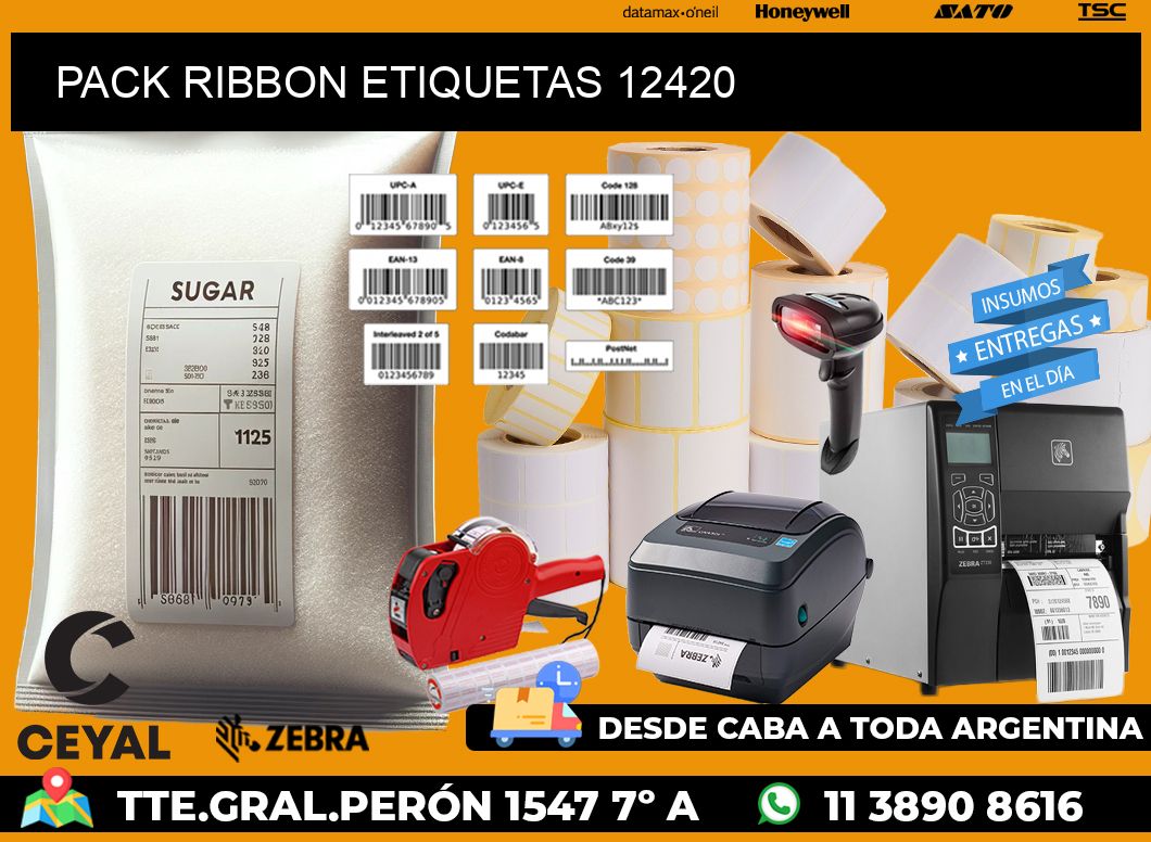 PACK RIBBON ETIQUETAS 12420