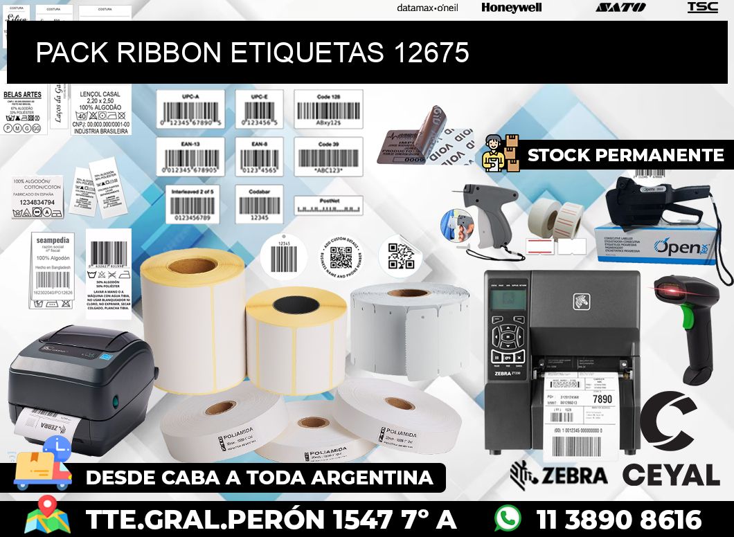 PACK RIBBON ETIQUETAS 12675