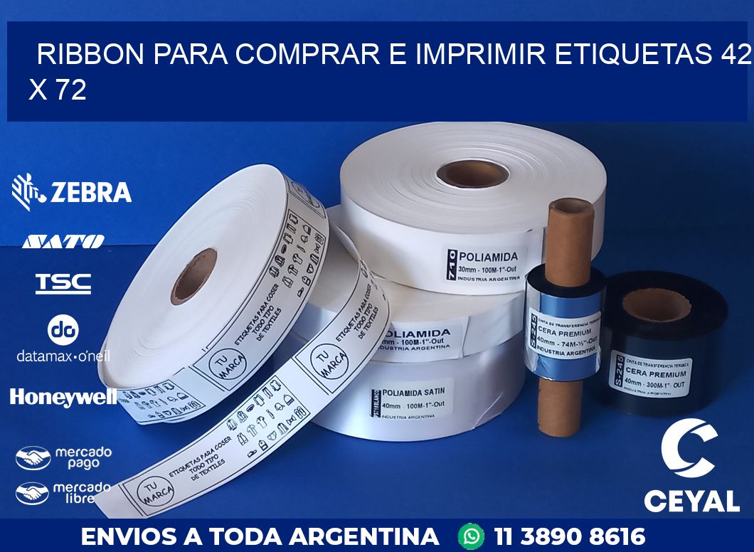 RIBBON PARA COMPRAR E IMPRIMIR ETIQUETAS 42 x 72