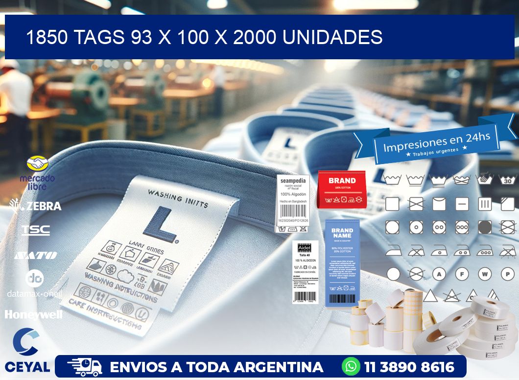 1850 TAGS 93 x 100 X 2000 UNIDADES